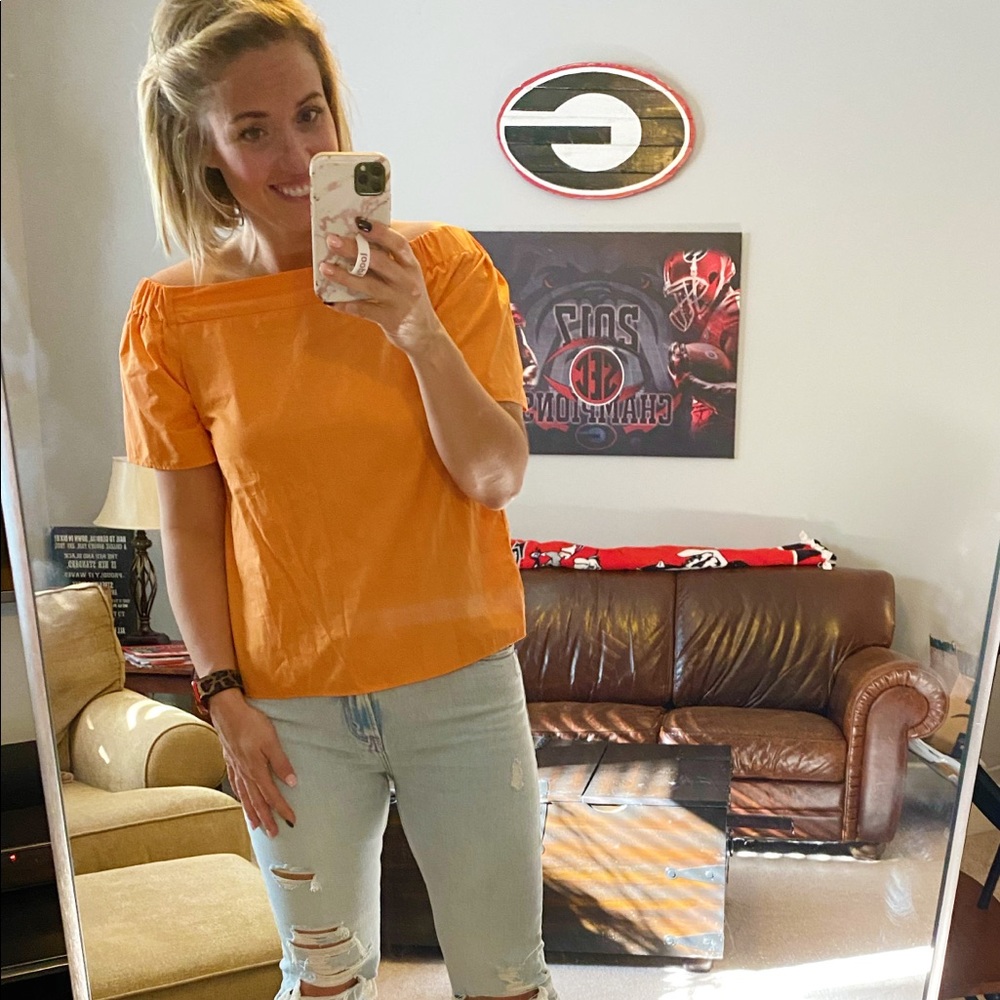 Orange ASOS blouse